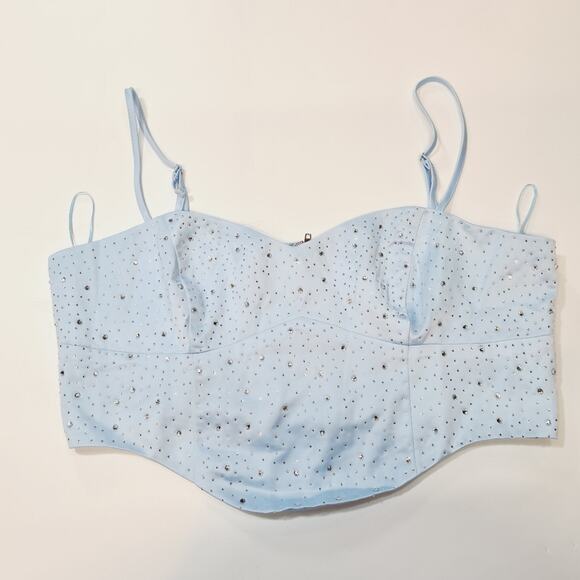 Superdown Janet Corset Top in Light Blue XL - Picture 3 of 11
